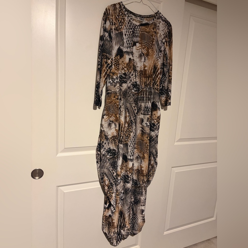 Stylish Animal Print Maxi Bubble Dress